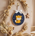 Cadre en bois pour déco murale chambre bébé garçon ou fille sur le thème renard