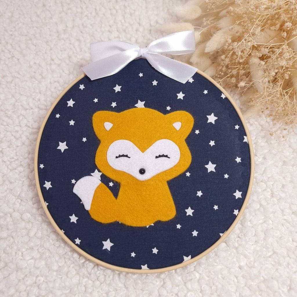 Cadre en bois pour déco murale chambre bébé garçon ou fille sur le thème renard