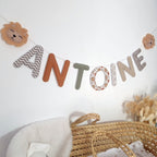 Guirlande prénom à personnaliser pour déco murale chambre bébé, têtes de lion