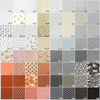 Nuancier des tissus blanc, gris, terracotta et noir pour personnaliser la guirlande prénom en tissu